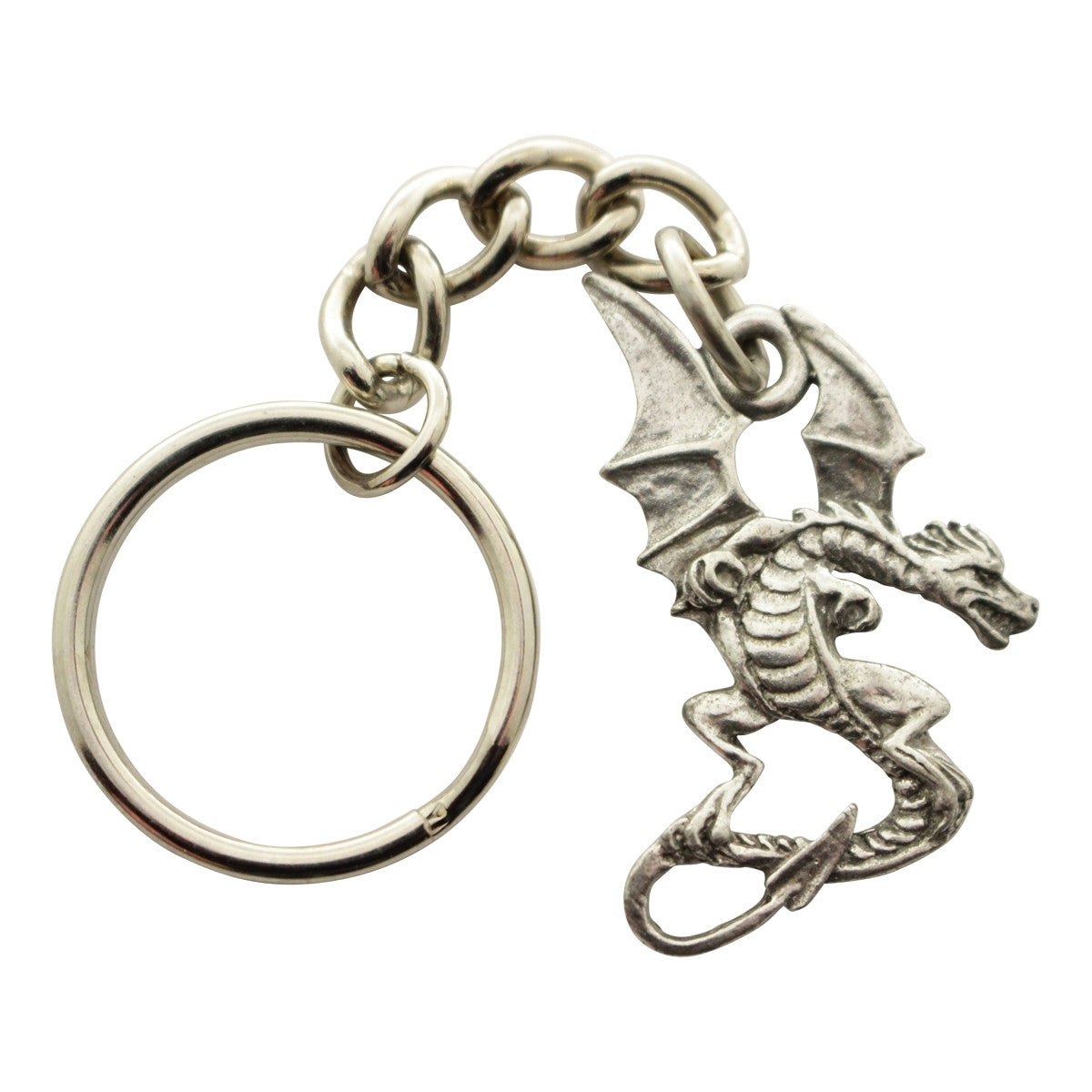 Dragon Keychain ~ Antiqued Pewter ~ Keychain ~ Antiqued Pewter Keychain ~ Sarah's Treats & Treasures
